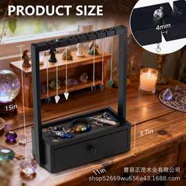 木质桌面置物架水晶摆件展示架抽屉式水晶项链托架陈列架