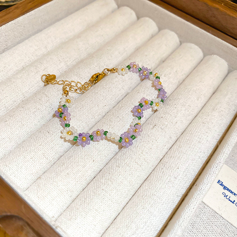 Estrellas de dopamina, gotas de aceite, cuentas de arroz, pulsera con cuentas, accesorios de pulsera dulce de verano, joyería de alta gama de nicho al por mayor