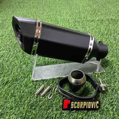 Small Hexagon Tail 703RR | Motorcycle exhaust pipe - 180-small-hexagonal-round-mouth-all-black