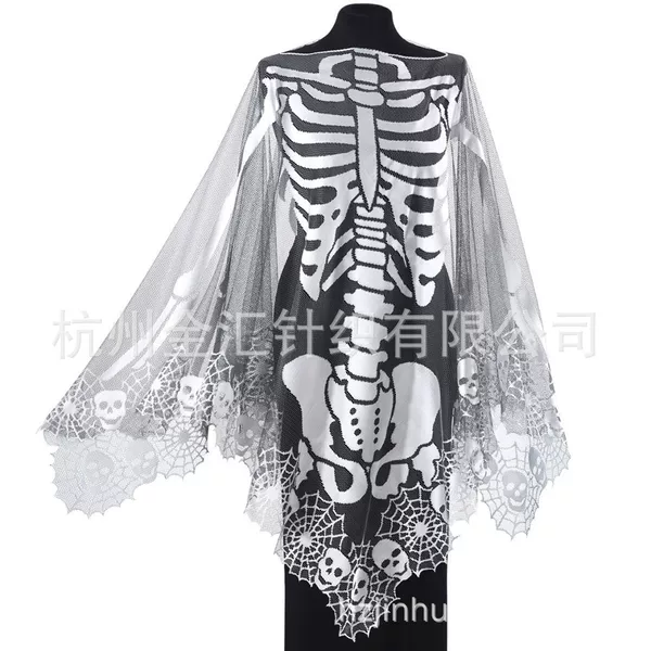 Foreign trade cross-border new spot two-color cloak skull skeleton party dress masquerade cloak cape