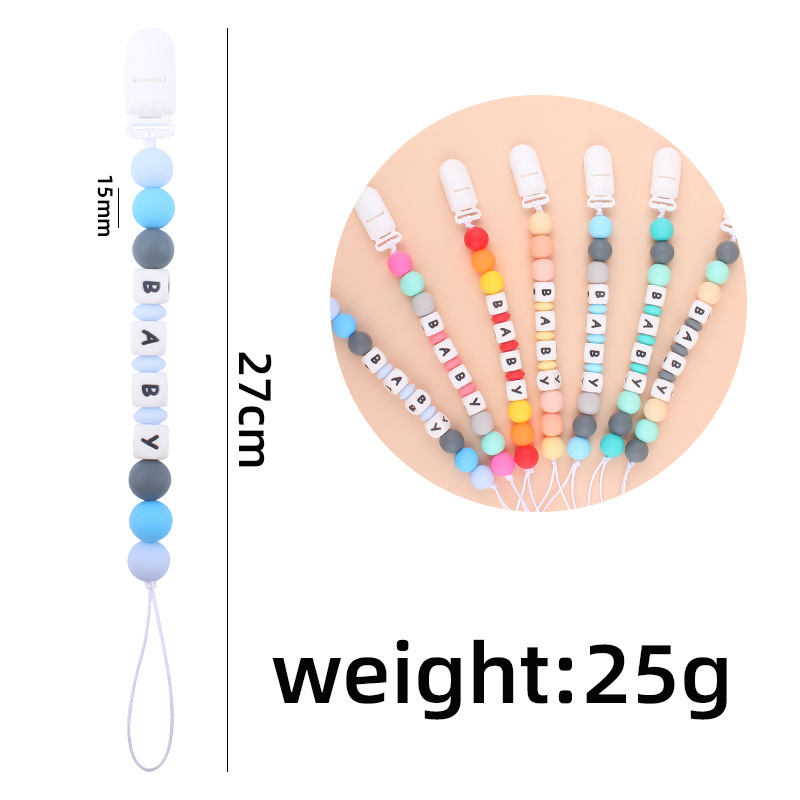 Bebé suministros pacificar bebé cuentas de silicona pezón cadena creativa DIY bebé silicona nombre anti-gota cadena nuevo