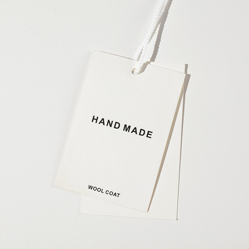 Custom 400g copperplate paper clothing accessories down tag hanging card men's and women's clothing label hangtag design made-to-order