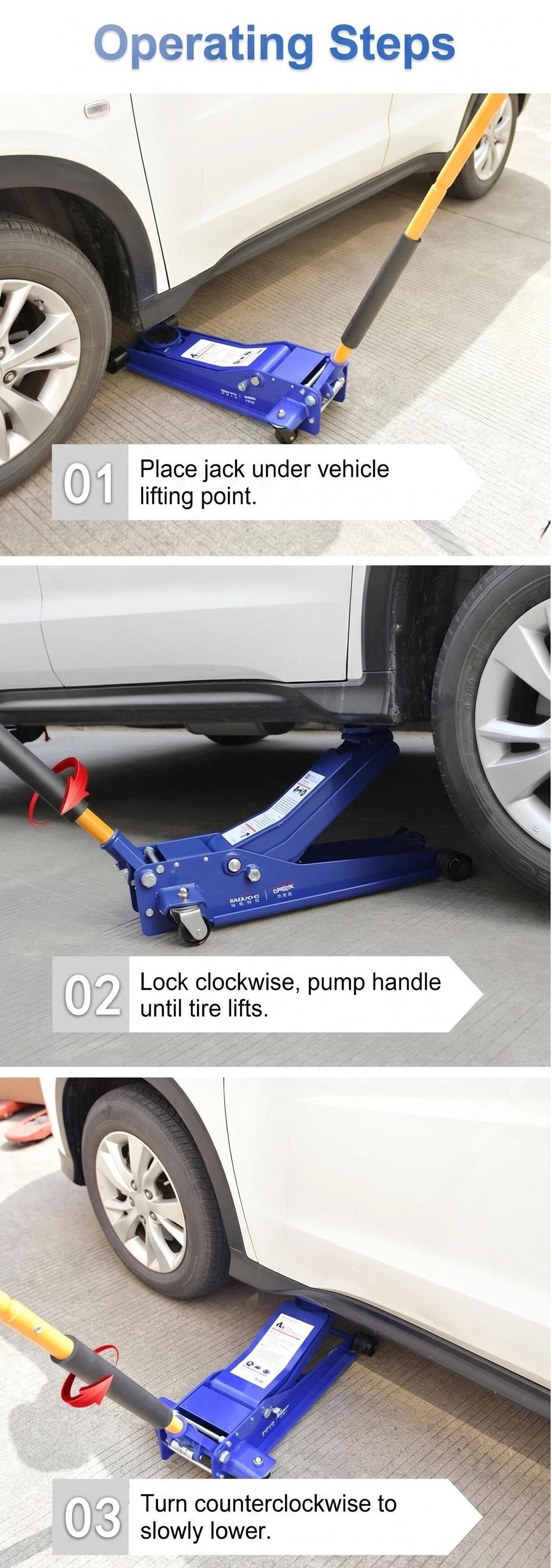 CARXPERT 4-ton dual-pump horizontal 0kg ultra-low-profile quick-lift hydraulic for fuel tankers and new energy vehicles