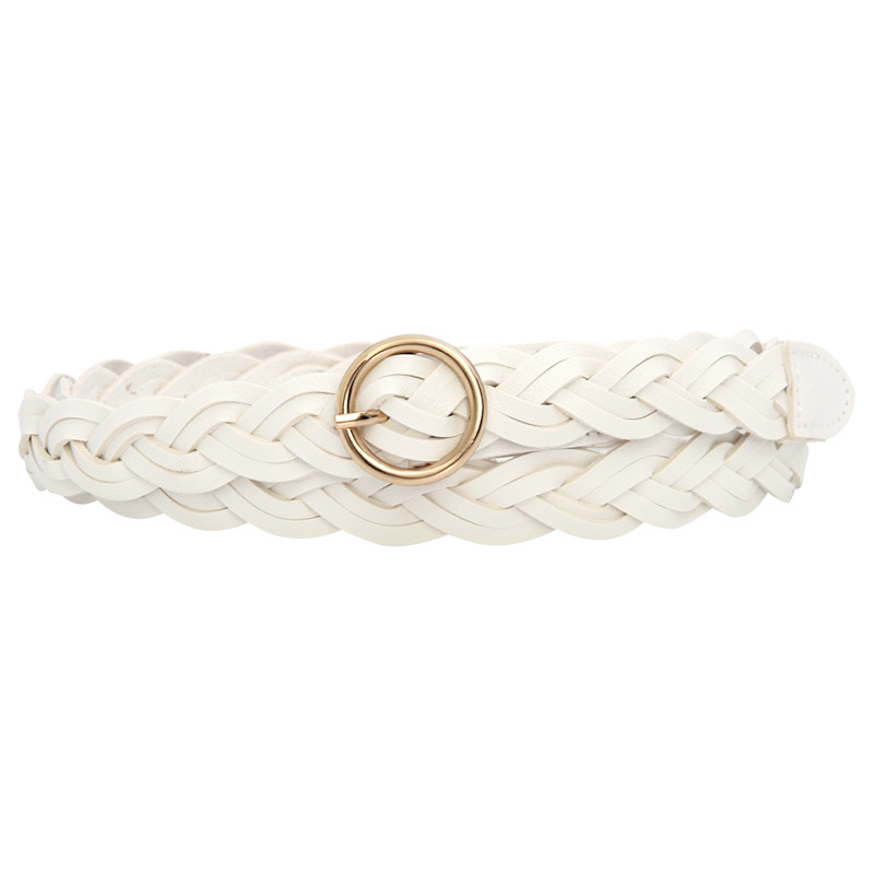 El nuevo cinturón tejido mujeres aguja hebilla Joker cintura cinturón señoras cuerda decorativa ropa fábrica directa al por mayor