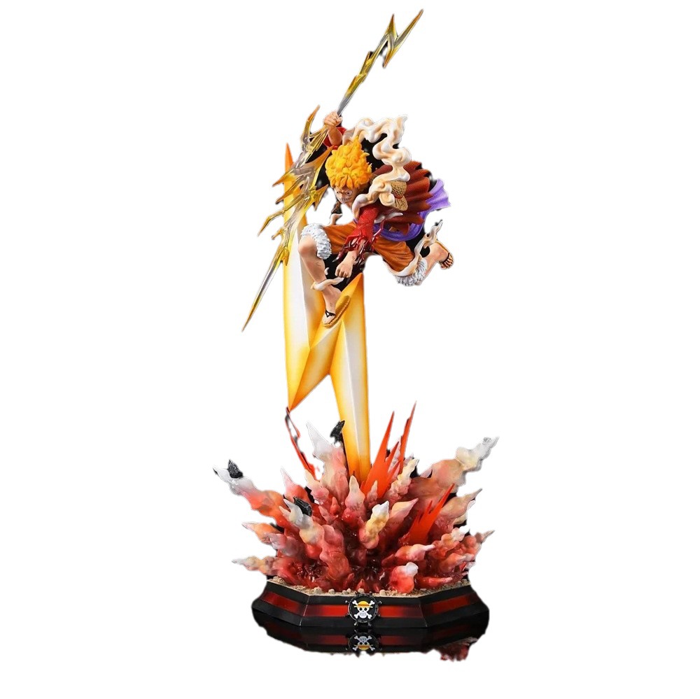 Figura de Luffy Nika Explosión Relámpago de One Piece GK, Modelo Rojo y Blanco con Luz, Adorno, Venta al por Mayor