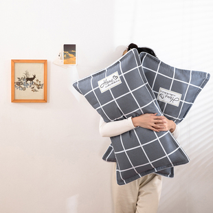 P66D100 Pure Cotton Pillowcase Thickeneded Pillowcase 48X74Cm Pair for Home Use for Men 40X60 Pillow Core