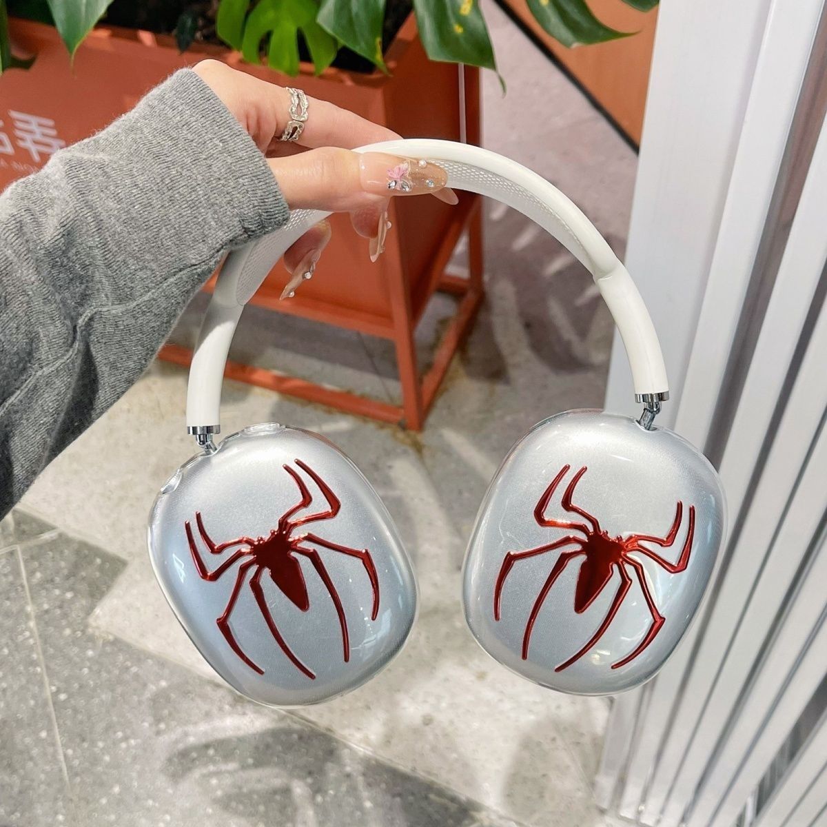 Ins Silver Cute Spider para Apple Headset AirpodsMax Bluetooth Case Max image 7