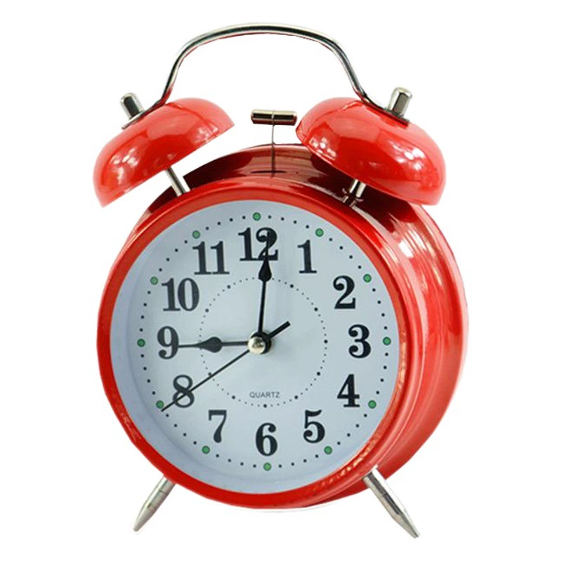 4-дюймовый металлический звонок Цифровой будильник прикроватные большой объем немой часы студенты вставать время небольшой будильник