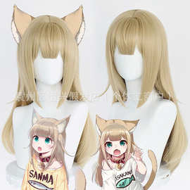 40原家的猫 猫娘cos假发 猫咪拟人 猫耳硅胶仿真头皮顶高温丝现货
