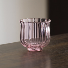 莲花小品杯手工品茗杯高硼硅玻璃主人杯待客茶馆用无把个人小茶杯