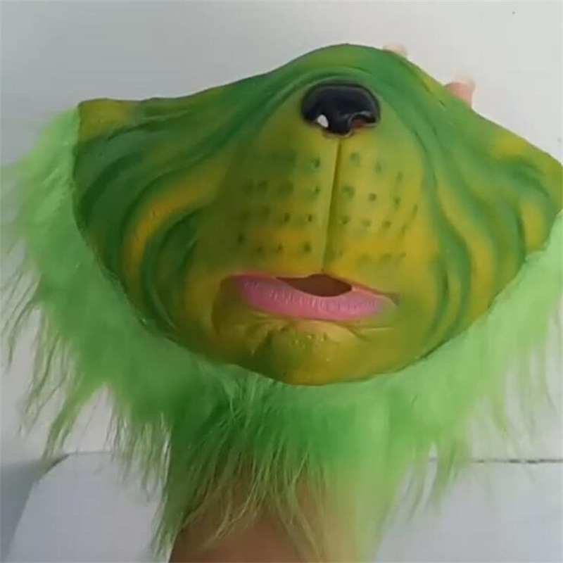 Halloween Cosplay Natale Carnevale Natale Grinch Mezza Maschera Grinch Barba Mostro Verde Maschera Guanti Fantasma_voghion.com