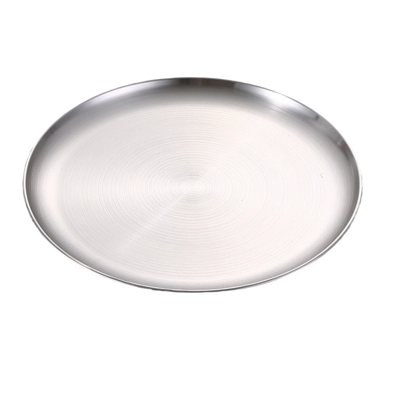 304 Stainless Steel Korean BBQ Platter, Round Buffet Plate, 14–30 cm, Silver or Gold
