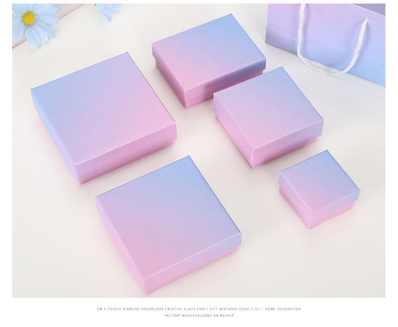 Fashion Gradient Color Paper Jewelry Boxes 1 Piece