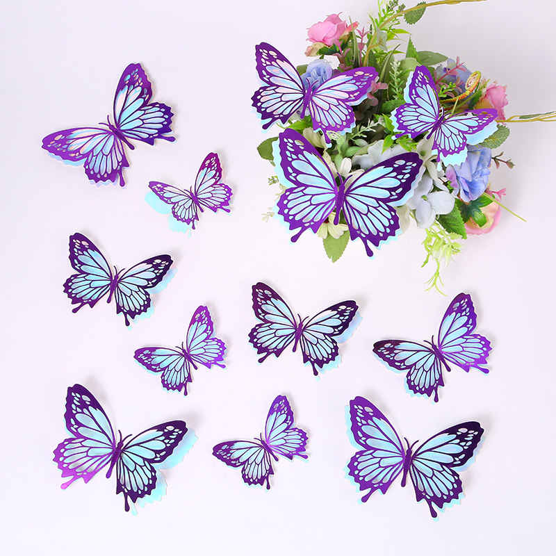 3d Decorative Hollow Butterfly Wall Stickers Double Layer Metal_voghion.com