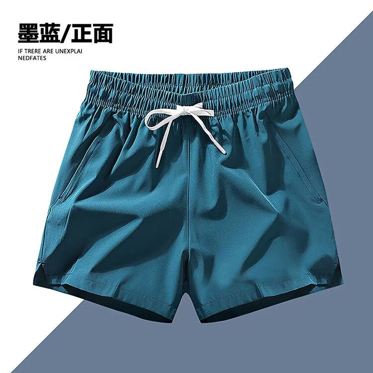 Pantalones cortos deportivos para hombres, maratón de carrera de secado rápido, fitness, pista y campo, seda de hielo, pantalones transpirables de tres puntos, comercio exterior de verano, venta al por mayor transfronteriza