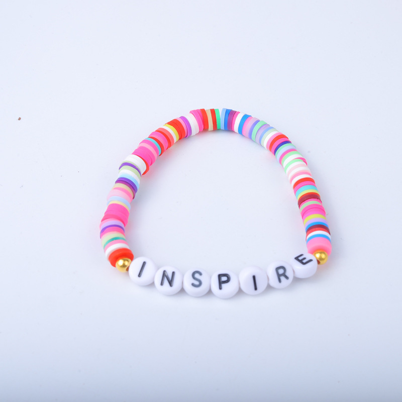 25g Weight Bracelets Classification soft clay Chain Material 1 Set Quantity Holiday, Daily Occasion soft clay Material Letter Pattern Unisex Gender Sweet Style Sweet Letter Soft Clay Wholesale Bracelets 16