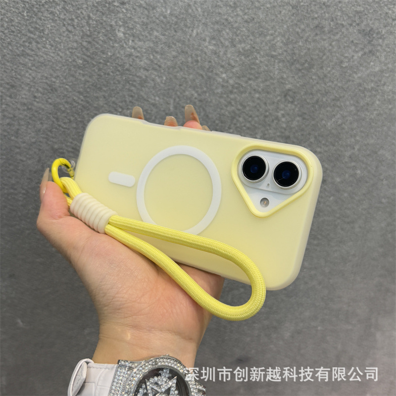 Apple 16promax ゼリー肌感触ツーインワン携帯電話ケース iPhone17 つや消し磁気吸引 15 ストラップカバーに適しています。|undefined