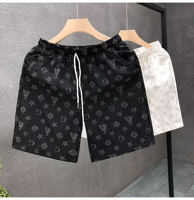 Summer New Men's Ice Silk Quick Drying Casual Sports Shorts Loose Breathable Five Point Pants With Letter Print_voghion.com