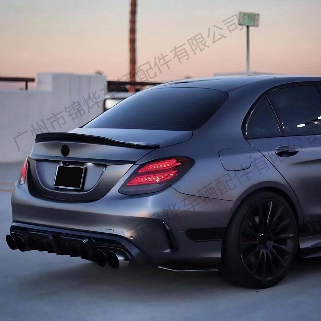 Suitable for 14-22 Mercedes-Benz C-Class Four-Door Sedan W205 Modified Rear Wing Fixed Wing Spoiler Amg Psm Style