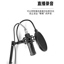 厂家直销防喷罩直播麦克风防风罩双层电容麦主播录音棚话筒防风网