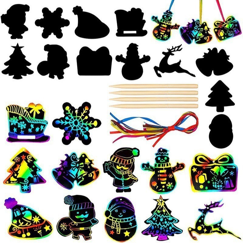 跨境万圣节刮刮画 万圣节装饰派对刮画纸diy复活节益智刮画批发|undefined