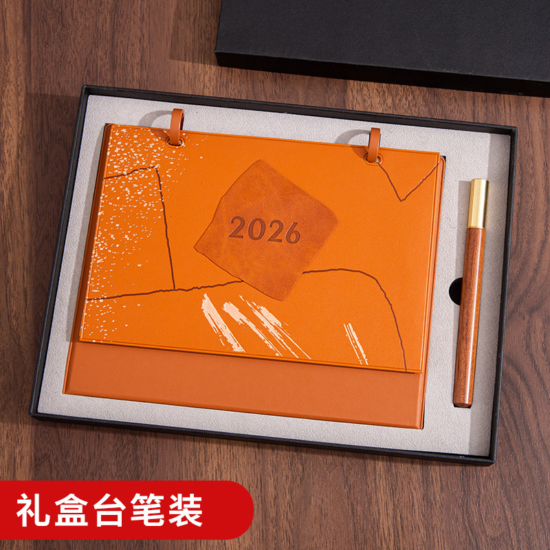 台历定制来图2026马年月历订制企业高档皮质日历摆件专版定做批发|undefined