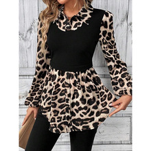 G 46565 Leopard patchwork shirt ����ƴ�ӳ����羳����ͨ��