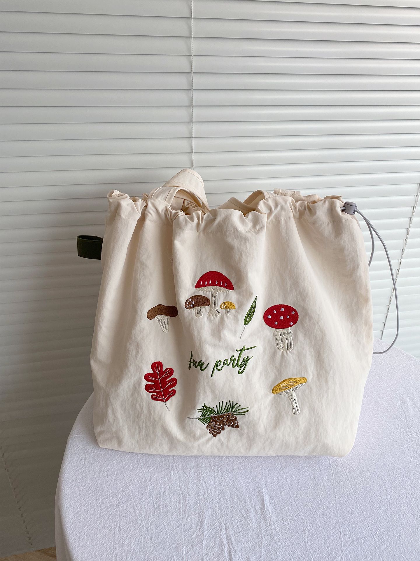 Mushroom Garden Nylon Double Layer (Thickened Lining) - Beige White