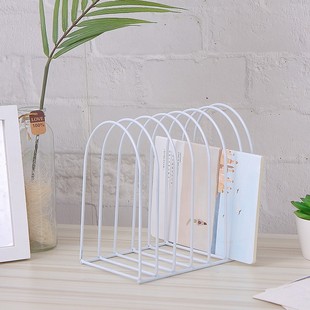 Nordic style home office desktop iron metal creative dormitory bedside bookshelf storage rack small magazine rack