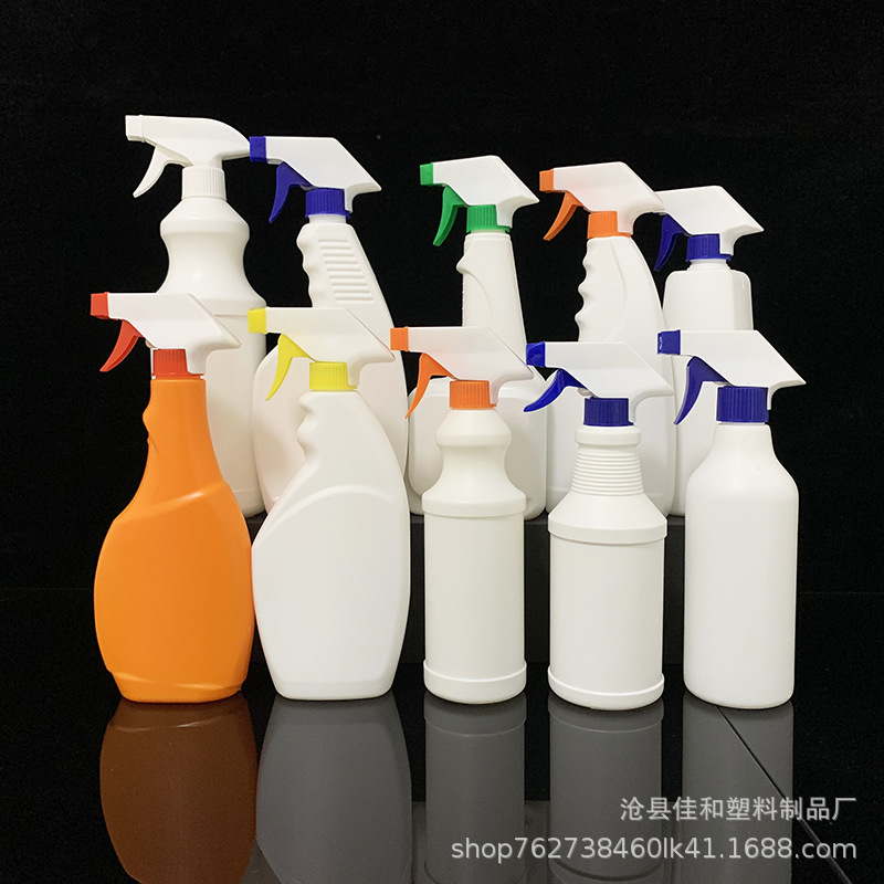 现货500ml液体塑料瓶手扣喷枪瓶pe喷雾塑料瓶500ml清洁l喷雾瓶