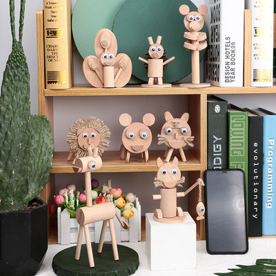 新品儿童立体木质动物拼装积木 宝宝早教认知DIY动手拆装组合玩具|ms