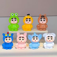 漫画レインコート動物しんちゃんdiyアクセサリー樹脂アクセサリー車振り子クリームゴムキーホルダーブラインドボックス卸売アイデア