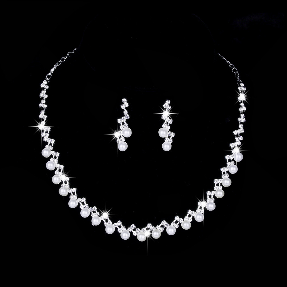 Bracelets, Earrings, Necklace Classification Fashion Geometric Copper Inlay Artificial Pearls Zircon Women's Bracelets Earrings Necklace
