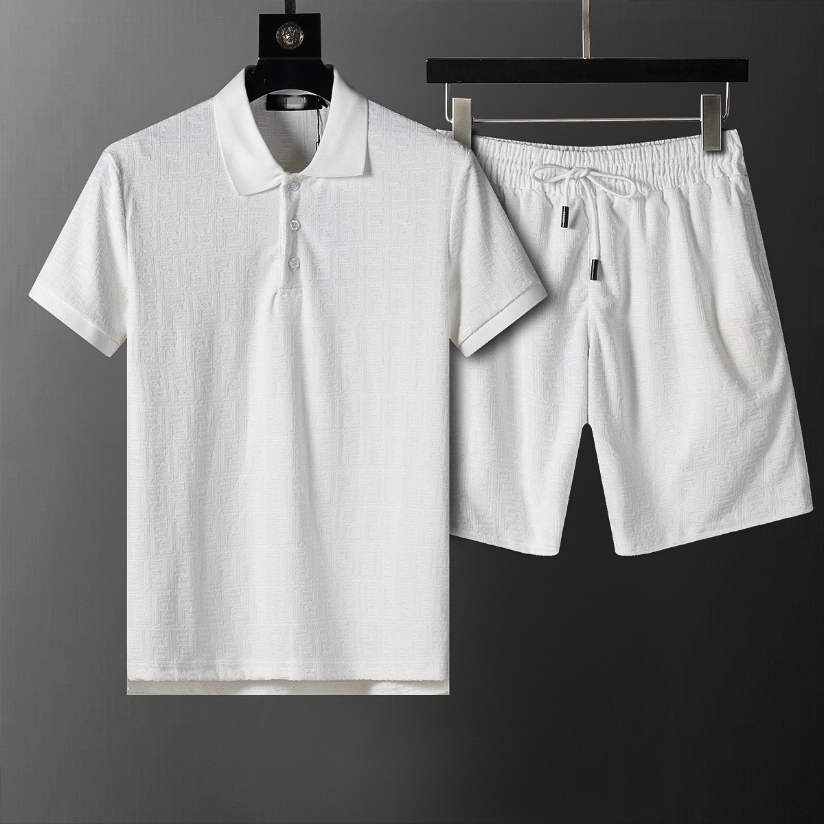Cross-border versión correcta polo manga corta set de collar de verano clásico toalla de hombre bordado casual Europa y América explosión