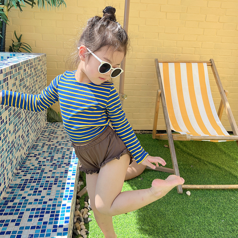 2025 Children's Swimwear Girls' 2023 New Girls' Swimwear Small and Medium-sized Children's Split Baby Swimwear Girl