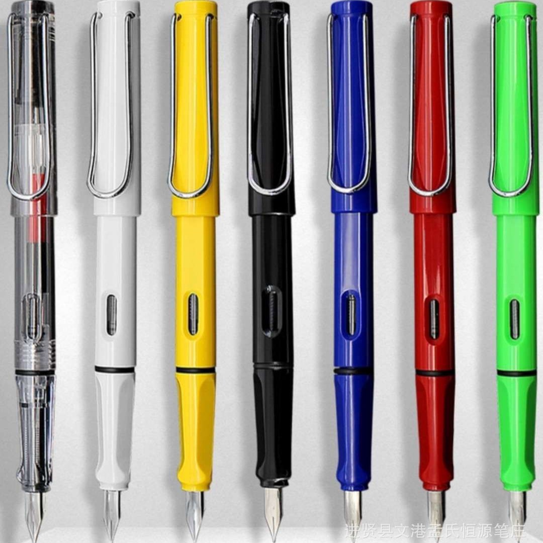 Pluma estilográfica de plástico del fabricante para corregir la postura, para oficina, negocios, estudiantes, práctica de caligrafía, adecuada para estudiantes de primaria y secundaria, con 3.4 cartuchos de tinta, universalmente compatible.