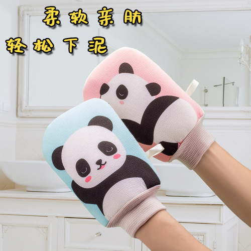 Wholesale adult double-sided thickened new shower scrubber bath glove fine sand painless back scrubbing pad