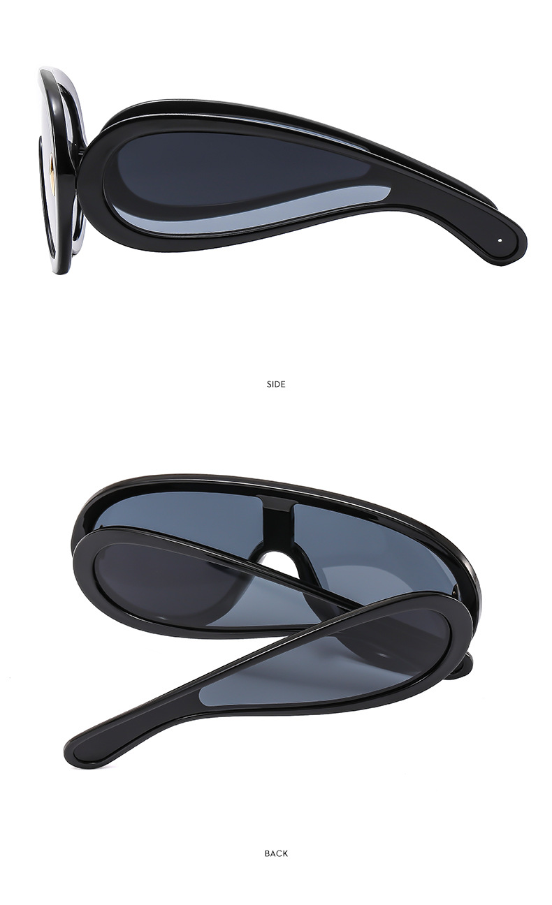 Color Block Pattern Unisex Gender Hip-Hop Punk Color Block PC UV400 Protection Oval Frame Full Frame Men's Sunglasses