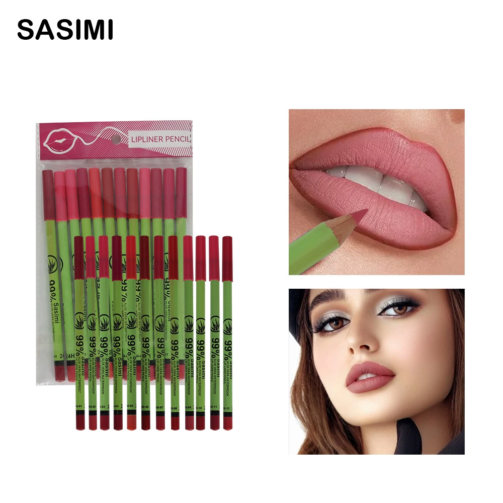 SASIMI трансграничный Lip Liner Двенадцать опорных водонепроницаемых легко окрашенных матовых цветных губных помад