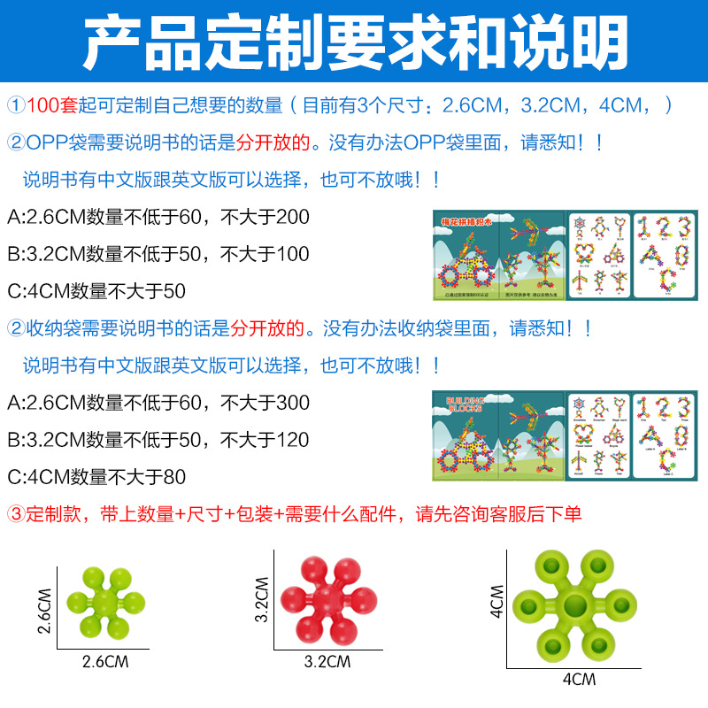 Transfronterizo 3D tridimensional giratoria Plum Blossom Building Blocks Fun montaje de piezas de copo de nieve montaje Iluminación educación temprana juguetes educativos