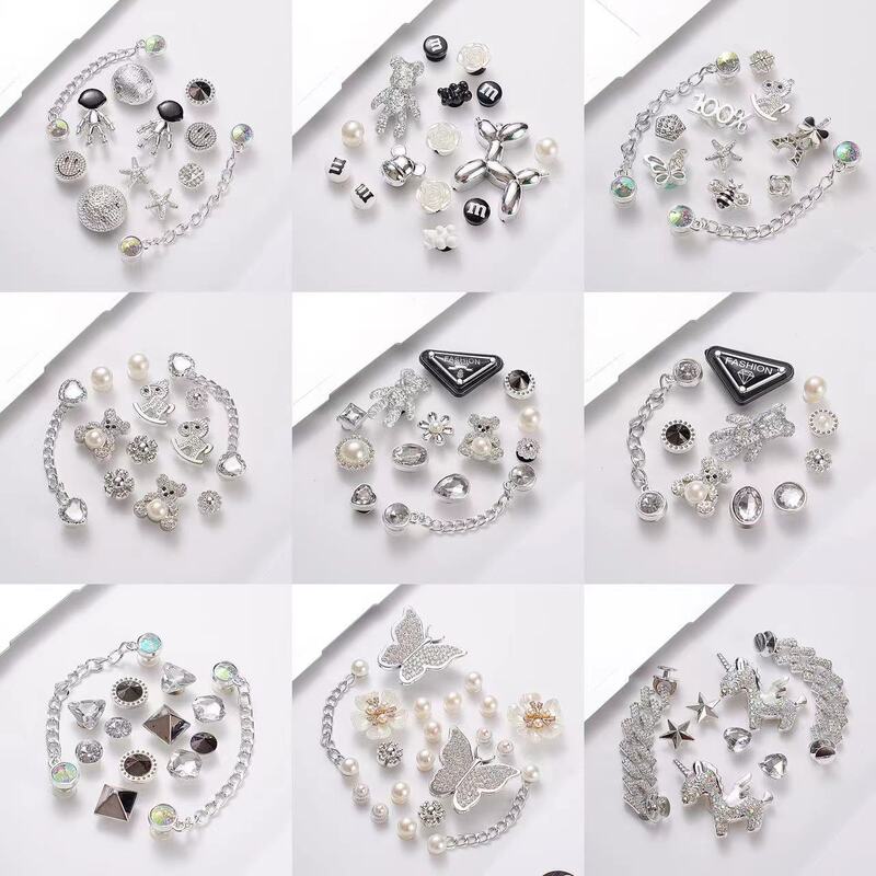 Croc Shoe Buckle DIY Accessories Shiny Shoe Flower Accessories Removable Upper Decorative Buckle Wholesale Croc Shoe Flower