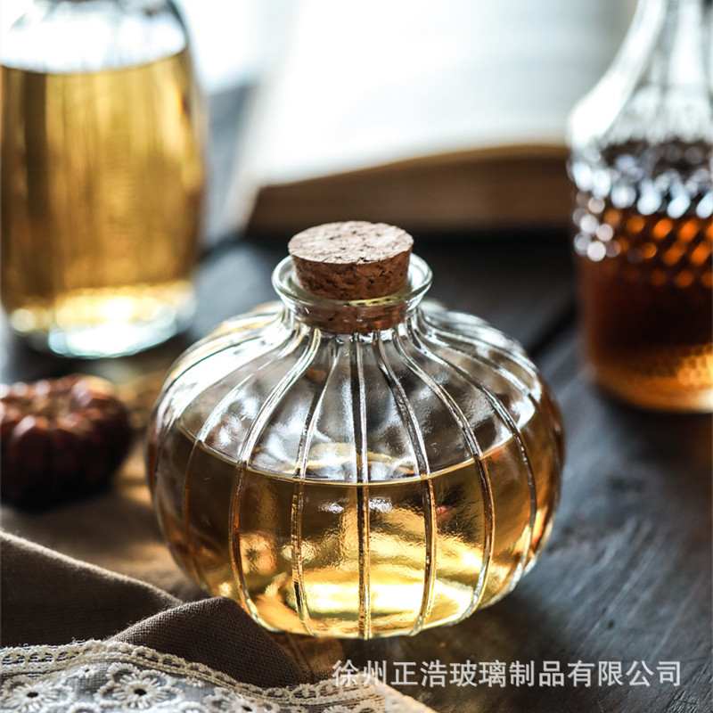 美式小号复古木塞玻璃酒瓶手工酿酒女士甜酒红酒分装玻璃瓶