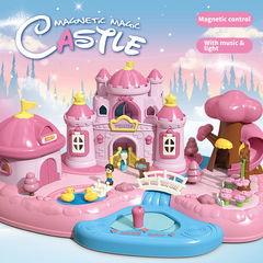 サプライズ磁気ままごとゲーム子供用ファンタジーガーデンキャッスルプリンセスドールハウスモデルシミュレーション磁気おもちゃ