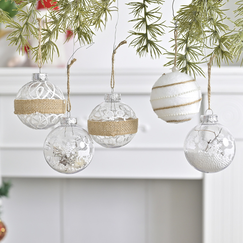 新しい透明金粉グリッタークリスマス装飾クリエイティブリネンクリスマスボールクリスマスツリー装飾パーティーペンダント|undefined