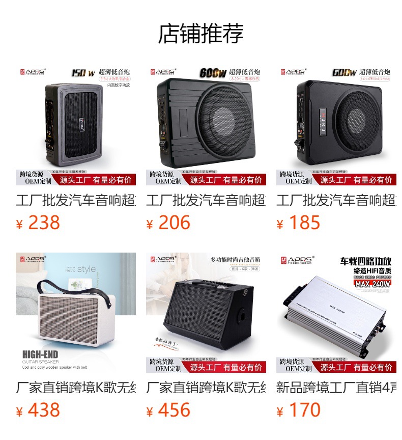 Cross-Border Direct Supply 10inch Spider Car Audio High-Power Active Mini Subwoofer Ultra-Thin Car Subwoofer Source Factory