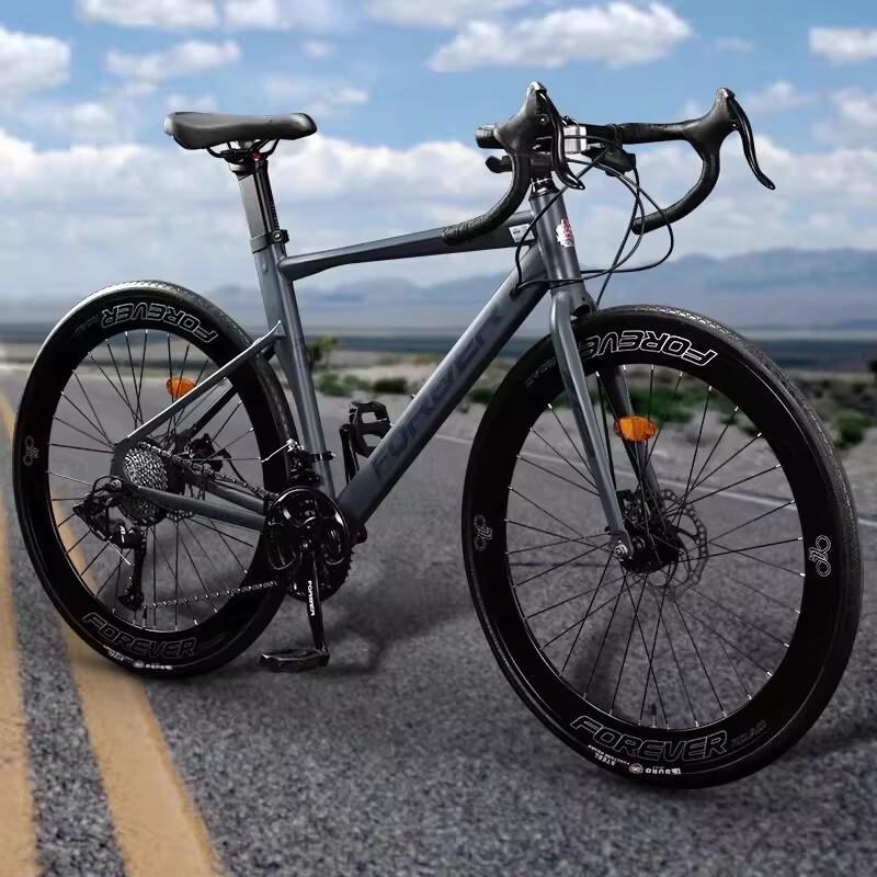 Permanent Road Bike with Micro-Shifting, Wind-Breaking Front Fork, Lightweight, Adult Unisex Model, Internal Cable Routing, Dual Disc Brakes, Racing Bike Permanent Road Bike with Micro-Shifting, Wind-Breaking Front Fork, Lightweight, Adult Unisex Model, Internal Cable Routing, Dual Disc Brakes, Racing Bike