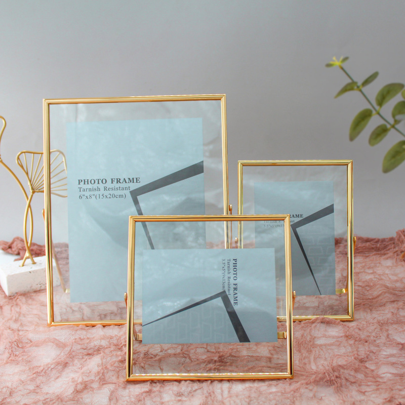 Simple ins Transparent Metal Electroplated Photo Frame 7-inch U-shaped Set Table Creative DIY Dried Glass Ornaments Square Simple ins Transparent Metal Electroplated Photo Frame 7-inch U-shaped Set Table Creative DIY Dried Glass Ornaments Square