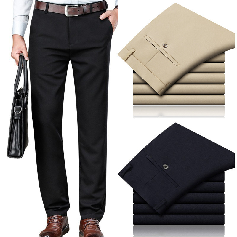 Casual Pants Men's Summer Thin Korean Style Straight Stretch Men's Pants Young and Middle-aged Four-sided Stretch Business Long Pants Men's Pants Casual Pants Men's Summer Thin Korean Style Straight Stretch Men's Pants Young and Middle-aged Four-sided Stretch Business Long Pants Men's Pants