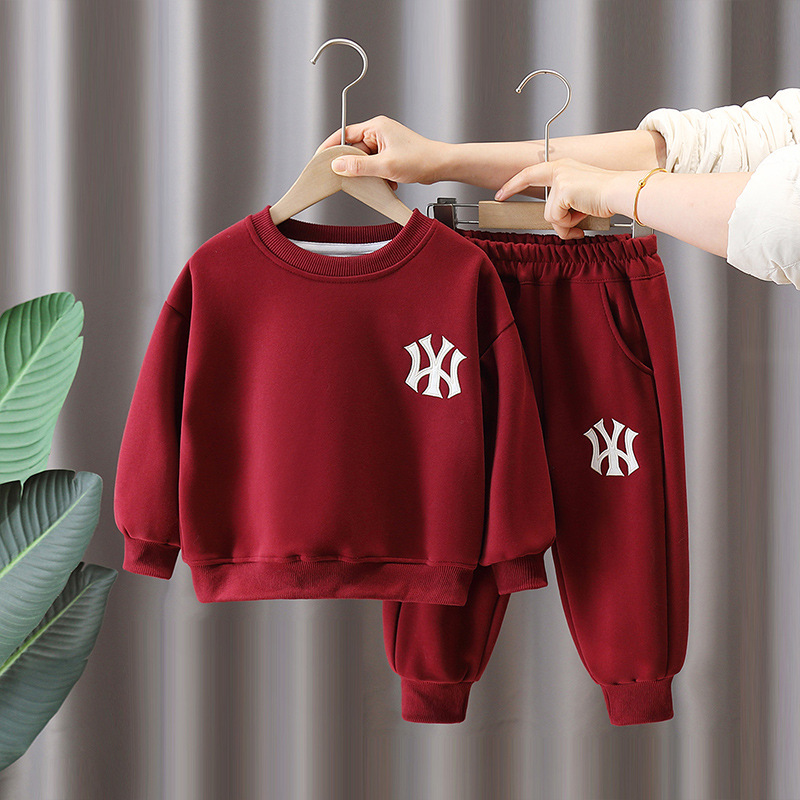 7093 niños 2025 primavera nuevo traje primavera suéter de manga larga de dos piezas para niños estilo coreano primavera y otoño estilo occidental