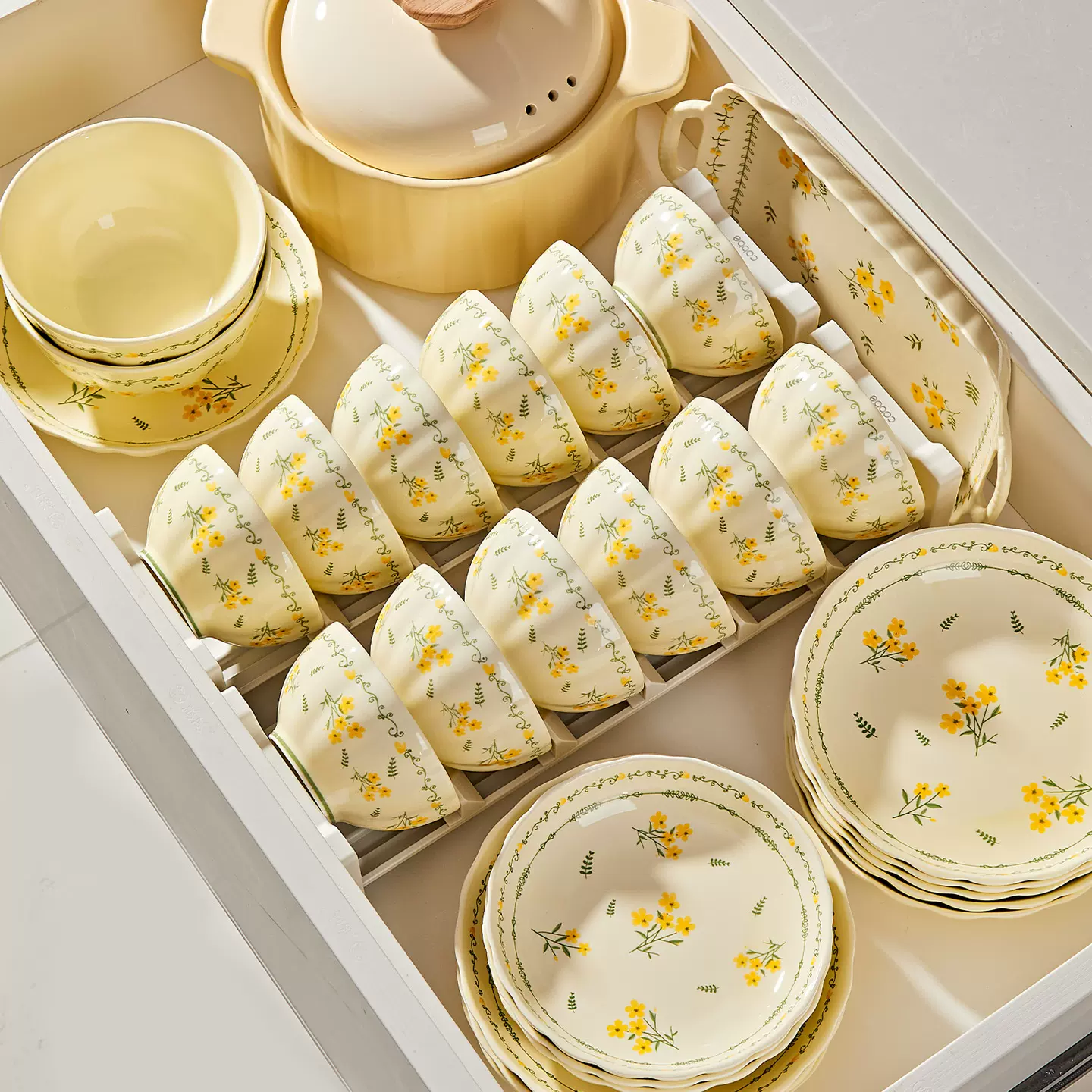 小红书釉下彩碗盘餐具好看的碗碟陶瓷米饭碗高颜值盘子菜盘面汤碗